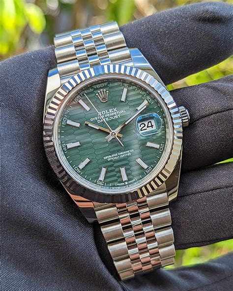 rolex datejust 41 green dial jubilee|rolex datejust 41 green motif.